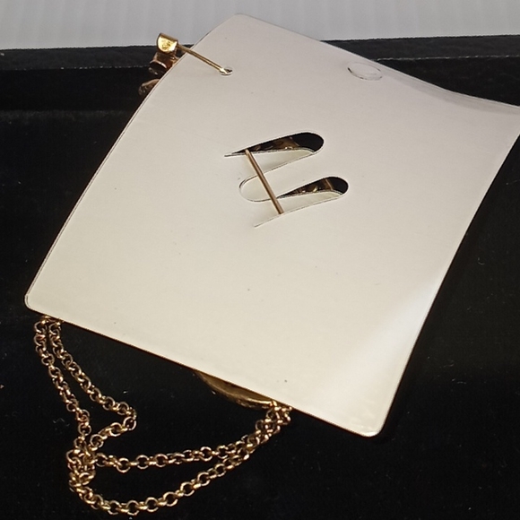 Pink Tourmaline & Pearl Rhinestoned Chain Brooch - Picture 5 of 11